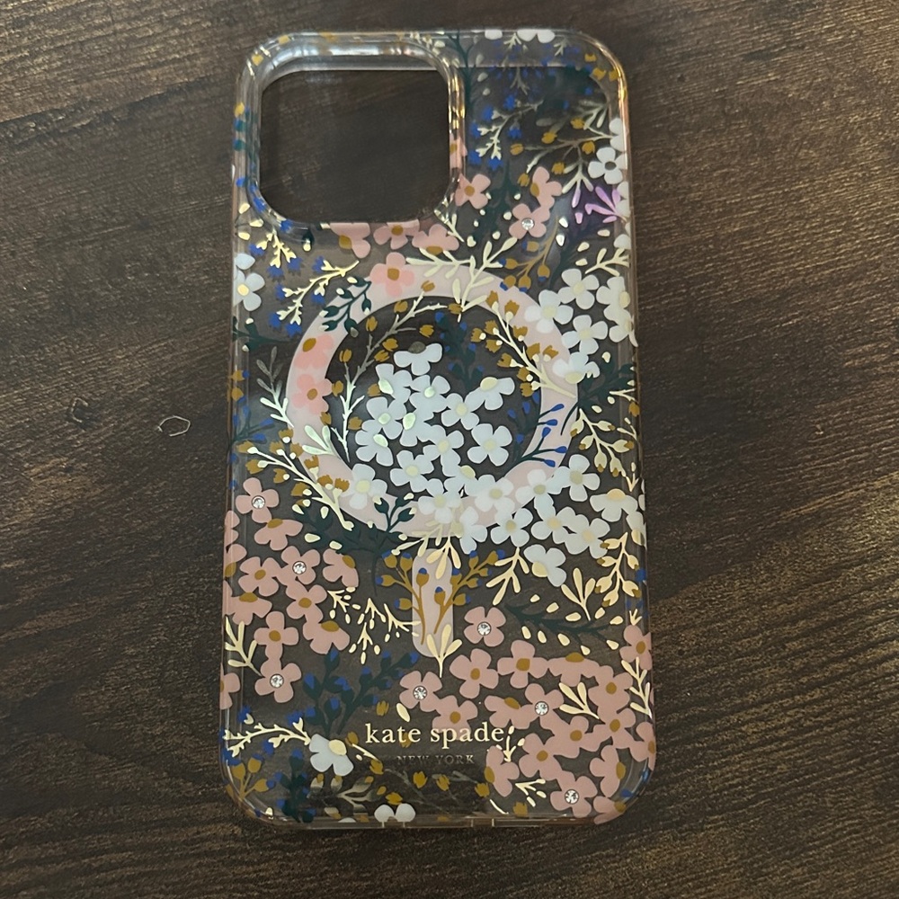 Kate Spade Floral iPhone Case - Pink, Gold, and White